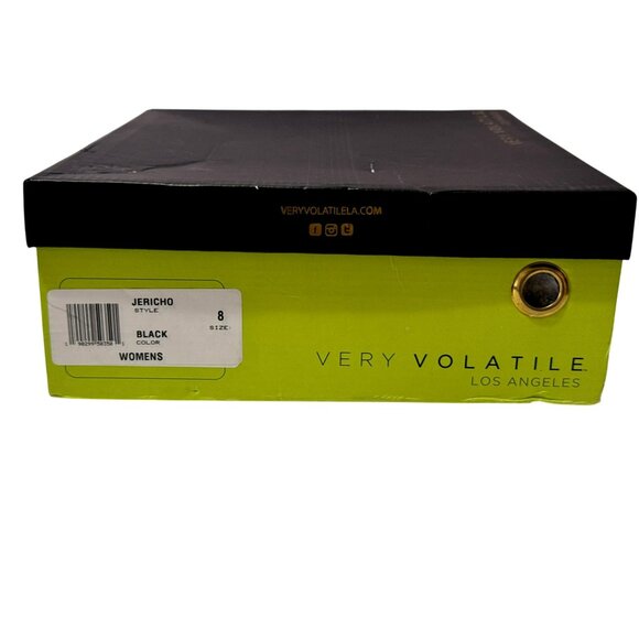 NEW Very Volatile Los Angeles Jericho Sz 8 Black Suede Leather Booties Side Zip - Picture 2 of 12